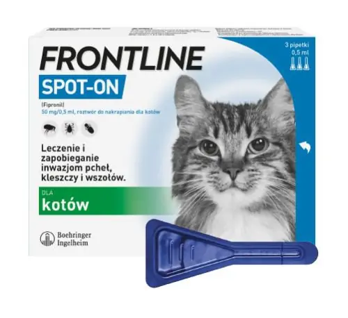 Frontline Spot-On krople ochrona przeciwko pchłom i kleszczom dla kotów Bezpieczne zakupy