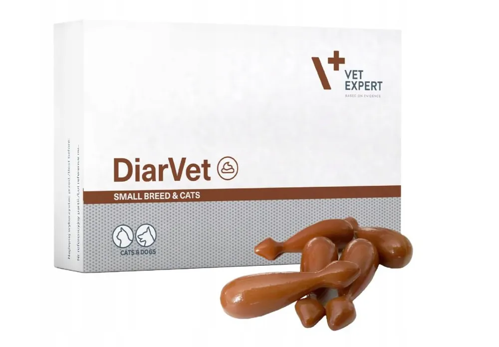 Dostępne od ręki Vet Expert DiarVet Small Breed & Cats w ostrej biegunce dla małych psów i kotów