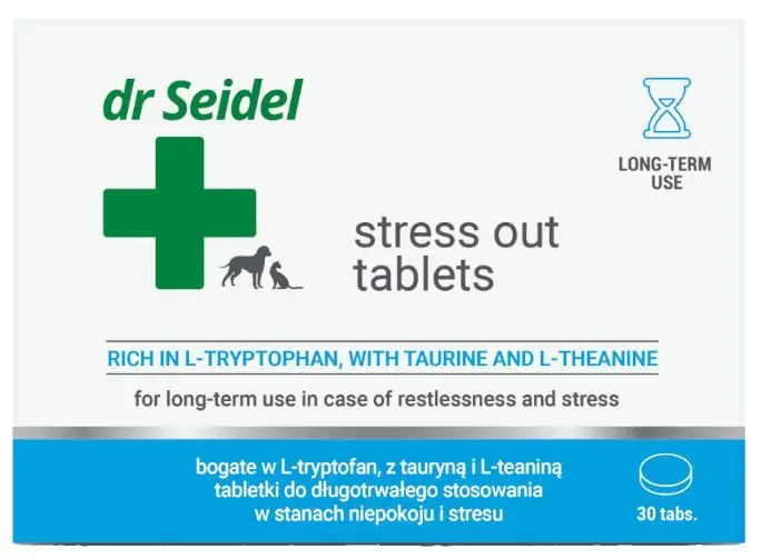Dr Seidel Stress Out tabletki do długotrwałego stosowania w stanach niepokoju i stresu dla psa i kota Kup online