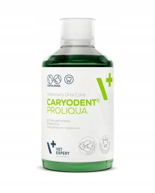 Vet Expert Caryodent Proliqua dodatek do wody pitnej w celu higieny jamy ustnej i zębów dla psów i kotów 250ml Promocja