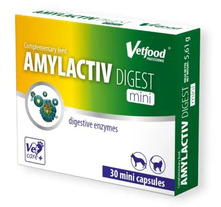 Zamów dziś Vetfood Amylactive Digest Mini wysokie stężenie enzymów 30 kapsułek