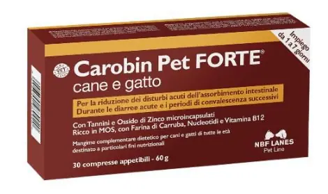 Niska cena Carobin Pet Forte na objawy ostrej biegunki, ostrych zaburzeń wchłaniania jelit u psów i kotów 30 tabletek