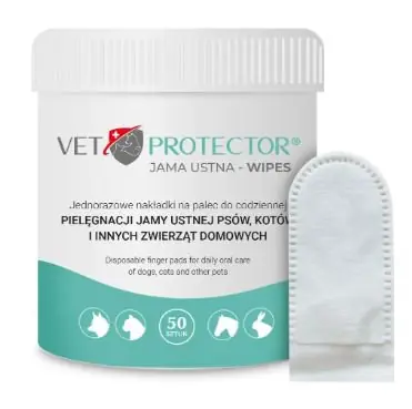JM Sante Vet Protector Wipes chusteczki do higieny jamy ustnej dla psa i kota 50szt. Do wyczerpania zapasów