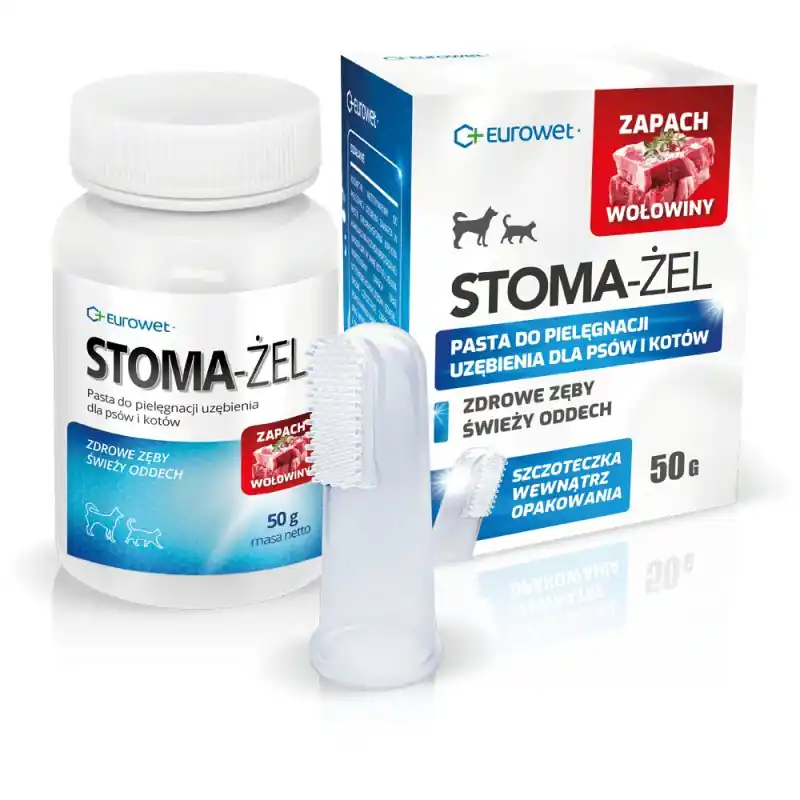 Tylko do końca tygodnia Eurowet Stoma-żel żel dentystyczny o zapachu wołowiny ze szczoteczką 50g
