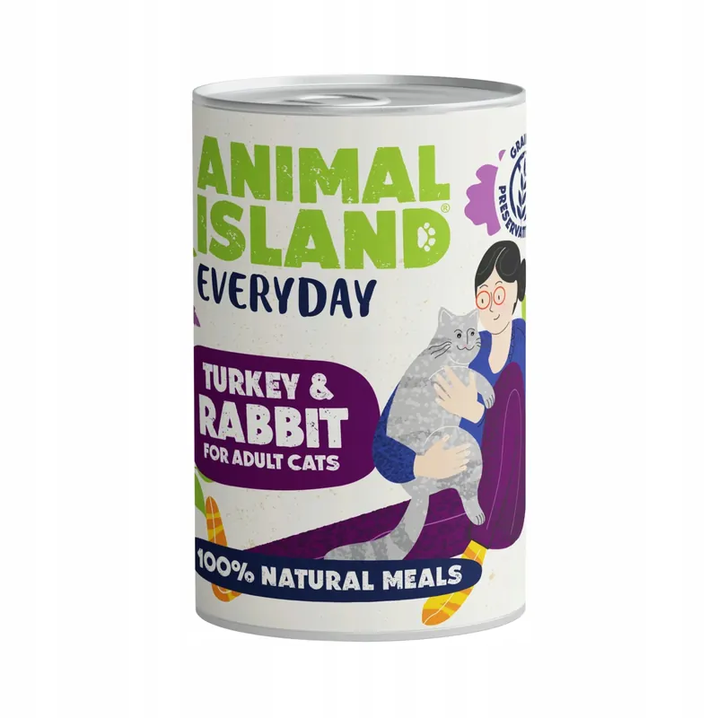 Animal Island Mokra Karma Everyday Dla Kota Indyk z Królikiem 400 g Bezpieczne zakupy