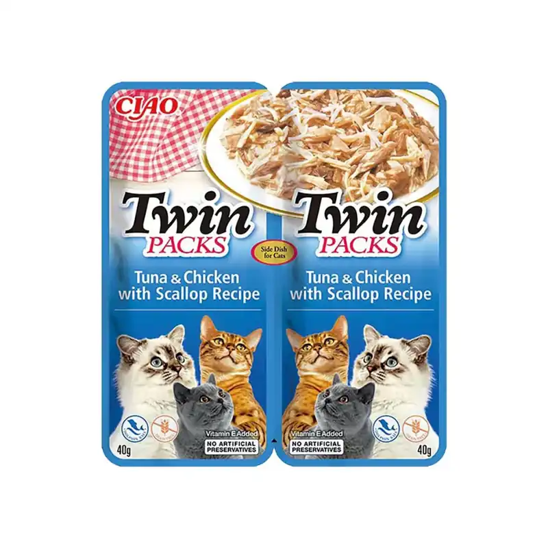 INABA CAT Twin tuńczyk z kurczakiem i małżą 2x40g Rabat