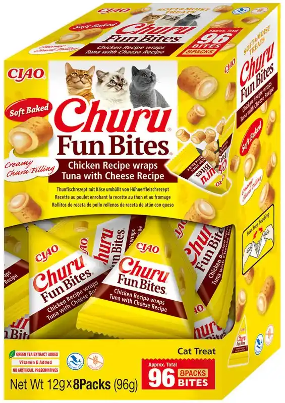 INABA CAT FUN BITES CHICKEN&TUNA&CHEESE8x12g (96g) Bezpieczna płatność