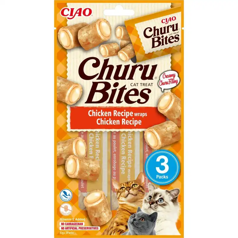Bezpieczna płatność Inaba Cat Churu Bites Kurczak Przysmak Dla Kota 3 x 10 g
