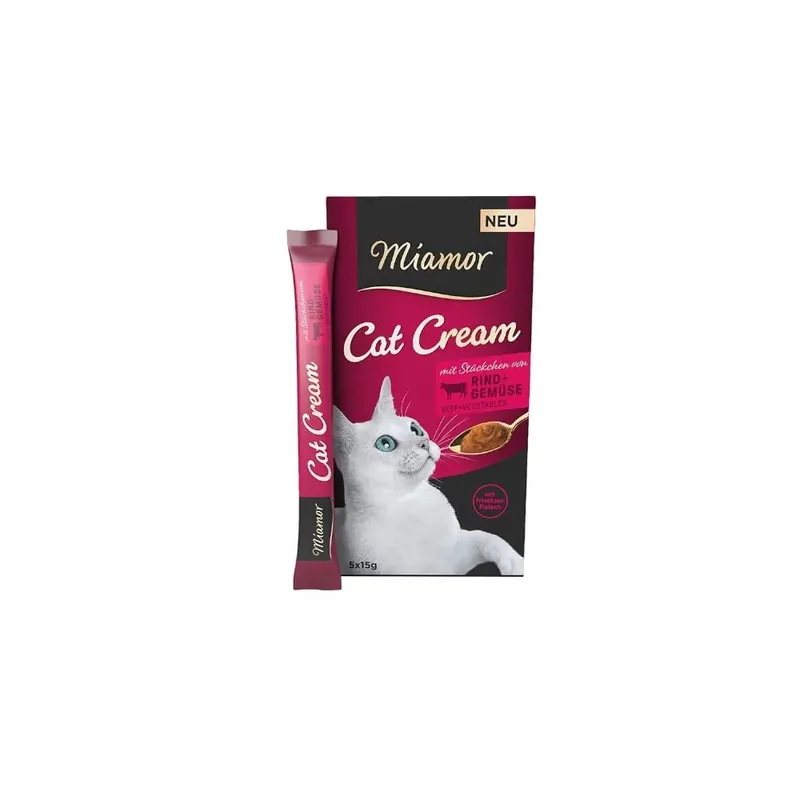 Bestseller Miamor Cat Cream z wołowiną i warzywami 75g (5x15g) przekąska do rozpieszczania