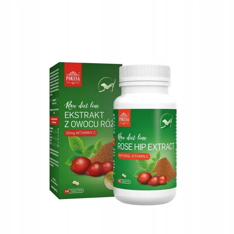 Hit sprzedaży POKUSA RawDietLine Owoc dzikiej róży Rose Hip 120tabletki