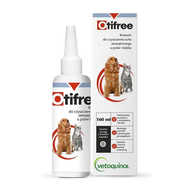 Niska cena Vetoquinol Otifree Płyn Do Czyszczenia Uszu Dla Psów I Kotów 160 ml