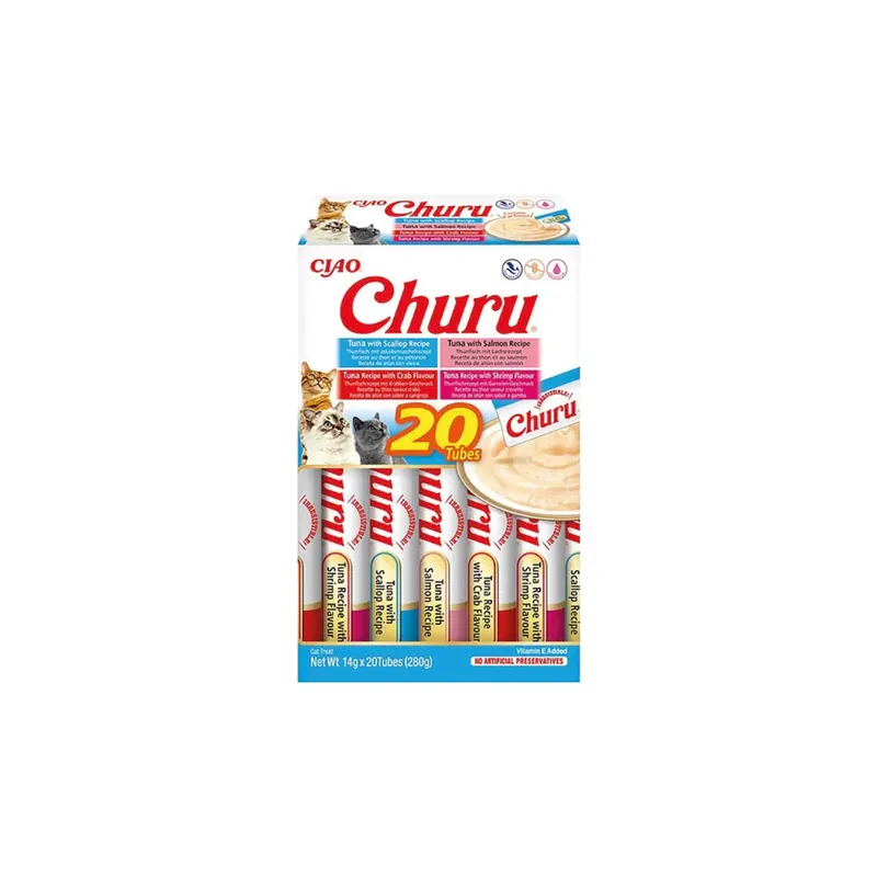 Premium INABA CAT Churu mix tuńczyk i owoce morza 20x14g (280g)