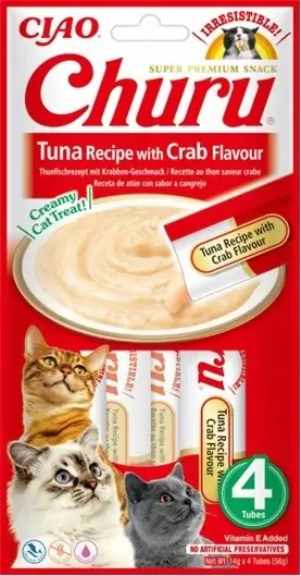 Inaba Cat Churu Tuńczyk z Krabem Przysmak Dla Kota 4 x 14 g Bezpieczne zakupy