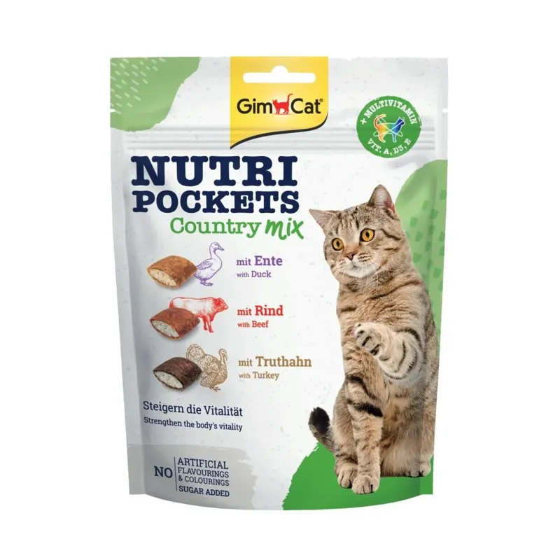 Ostatnia szansa GIMCAT Nutri Pockets Country Mix 150g przysmaki z tauryną