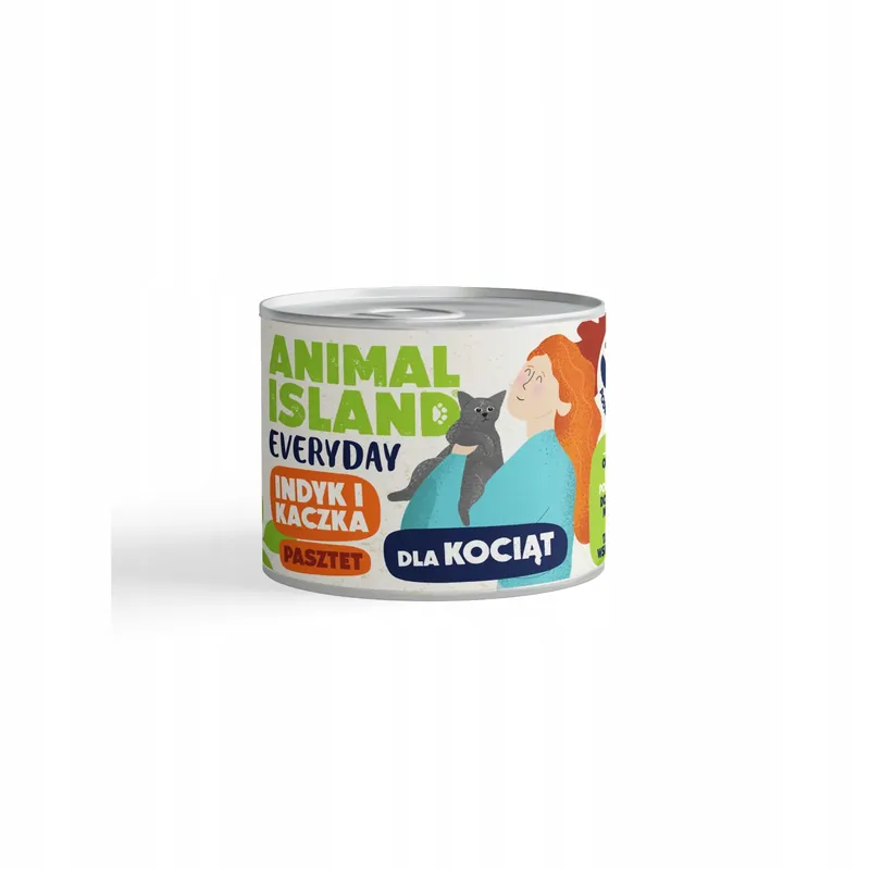 Łatwy zwrot ANIMAL ISLAND Everyday Kocięta Indyk i Kaczka 185g karma mokra dla kociąt