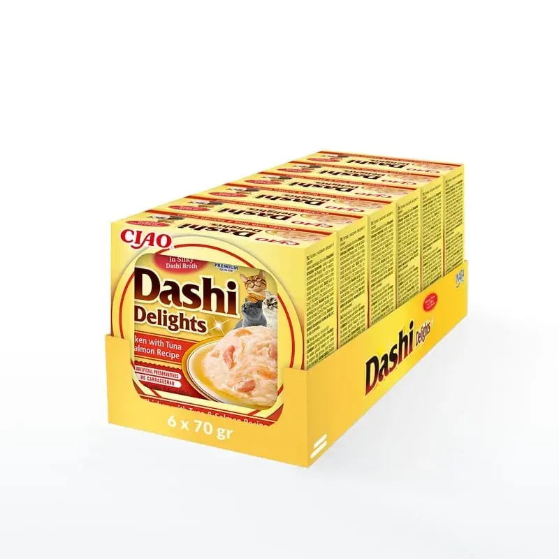 INABA CAT Dashi Delights kurczak tuńczyk i łosoś 6 x 70g przysmak dla kota Oferta czasowa
