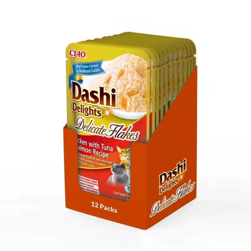 INABA CAT Dashi Delights Flakes Chicken Tuna Salmon 12x40g Oferta limitowana