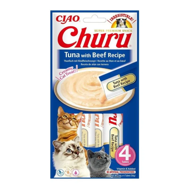 Inaba Cat Churu Tuńczyk z Wołowiną Przysmak Dla Kota 4 x 14 g Rabat