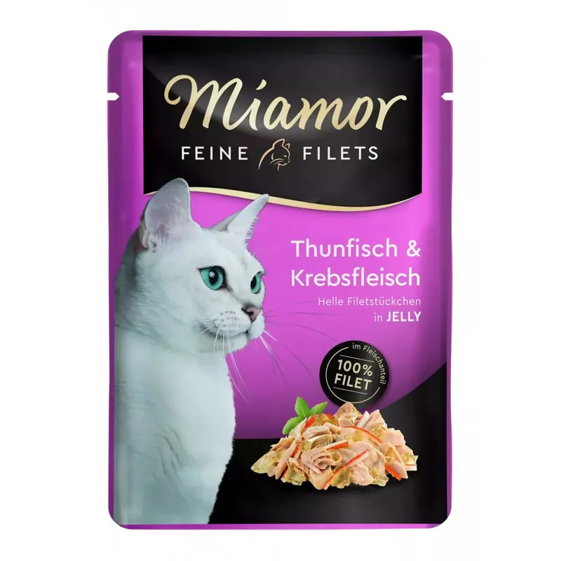 Miamor Filety z tuńczyka i kraba w galaretce 100g Premium