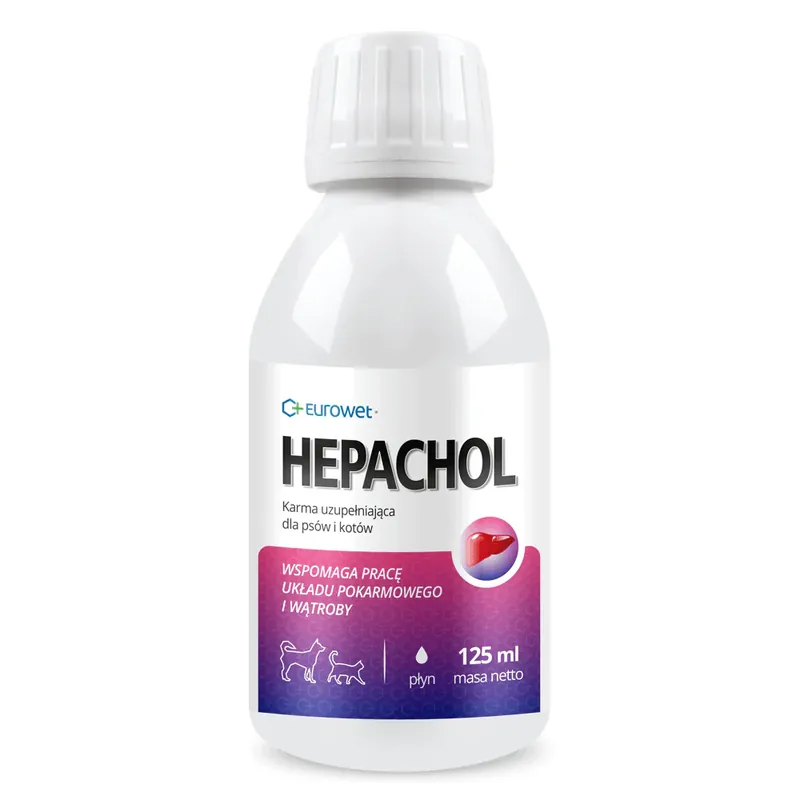 Eurowet Hepachol Wspomaganie Układu Pokarmowego i Wątroby Psy Koty 125 ml Do wyczerpania zapasów