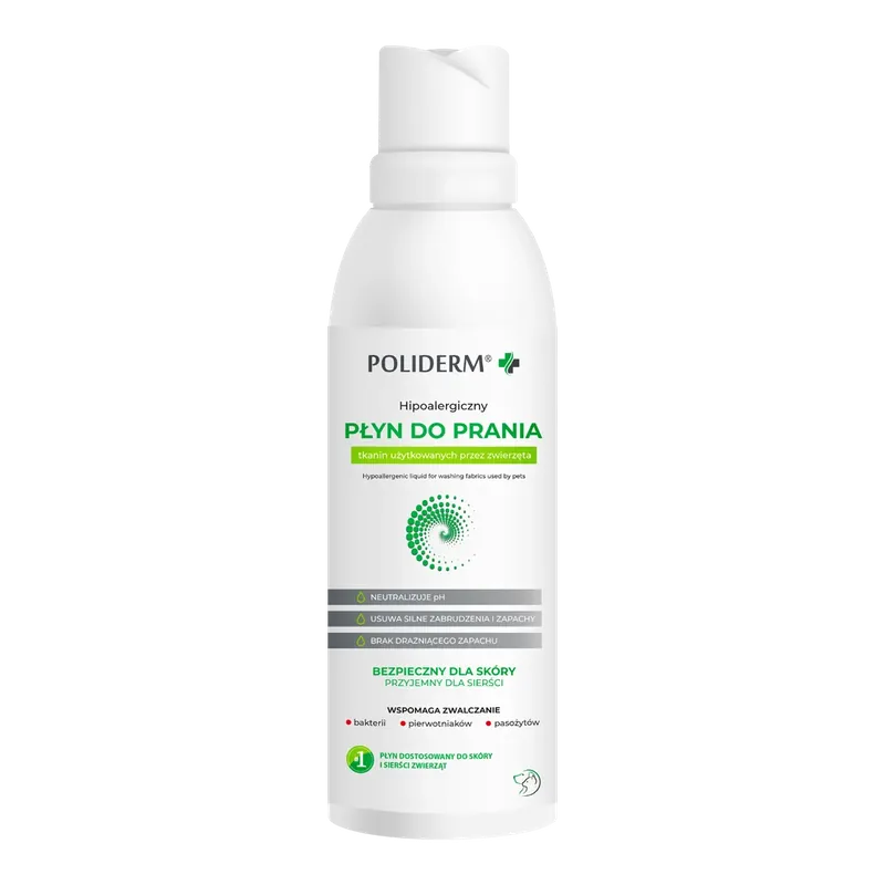 Oferta limitowana JM SANTE Poliderm Płyn Hipo 1000ml hipoalergiczny płyn do prania i pielęgnacji tkanin dla zwierząt