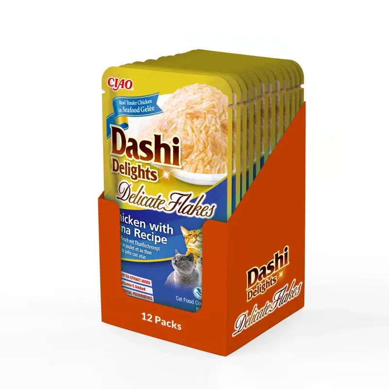 INABA CAT Dashi Delights Flakes Chicken Tuna 12x40g Niska cena