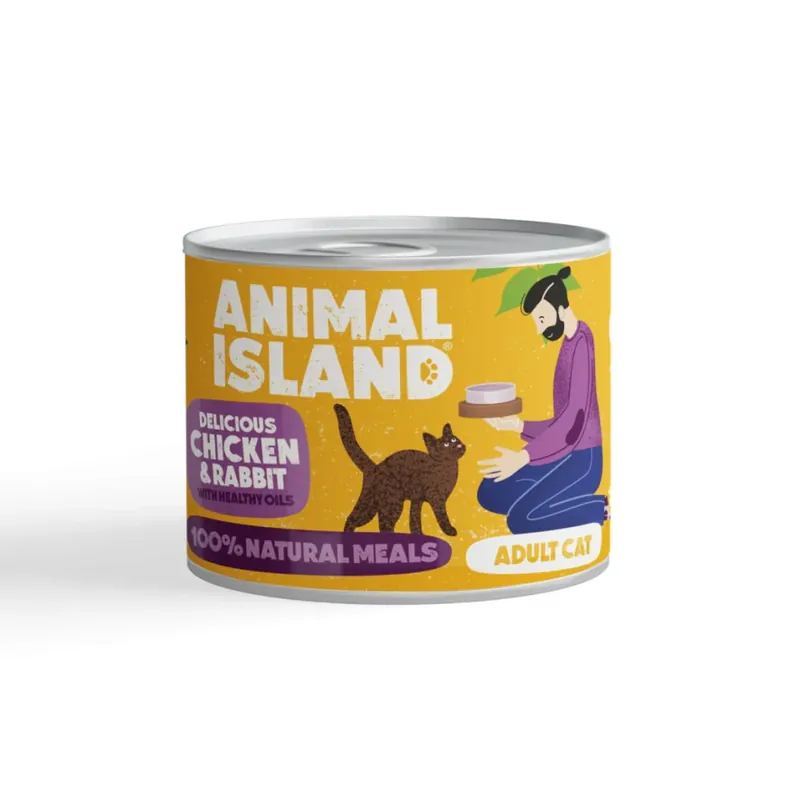 Animal Island Mokra Karma Dla Dorosłych Kotów z Kurczakiem i Królikiem 200 g Niska cena