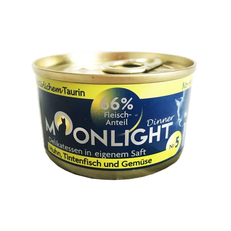 Tani MOONLIGHT Dinner 5 Kurczak, kałamarnica, marchew i dynia 80g
