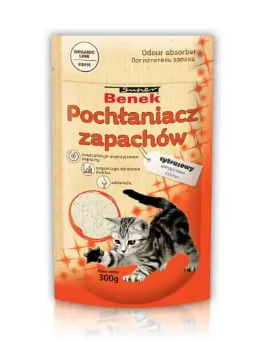 Promocja Super Benek Poch艂aniacz zapach贸w cytrusowy dla kota 300g