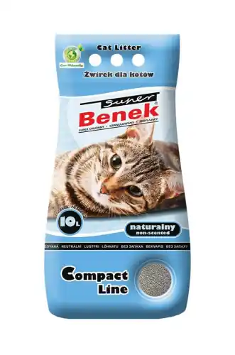 Dostępne od ręki 呕wirek Super Benek Compact Drobnoziarnisty Naturalny dla kota 10l
