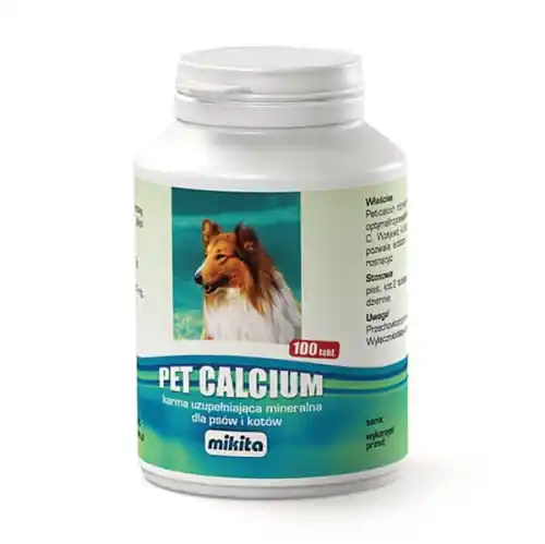 Promocja Mikita Pet Calcium tabletki dla ps贸w i kot贸w na niedobory i uzupe艂nienie wapnia (100 tabletek)