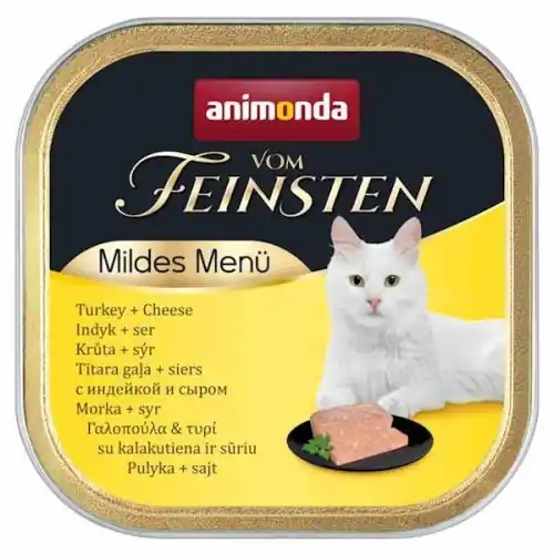 Zamów dziś Animonda MILD MENU mokra karma dla kastrat贸w indyk+ ser dla kot贸w 100g