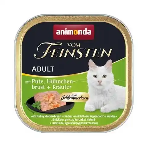Wysoka jakość Animonda vom feinsten classic indyk, kurczak, zio艂a 100g - mokra karma rolada dla kot贸w