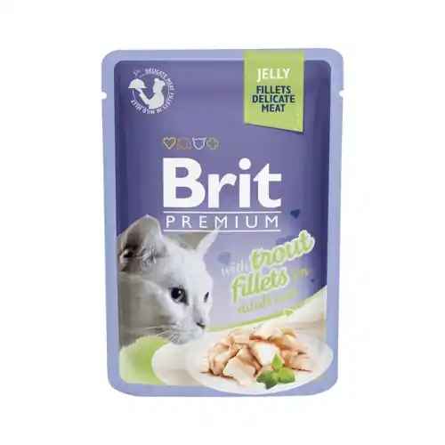 Brit Premium filety z pstr膮ga w galaretce saszetka 85g - mokra karma dla kot贸w Oferta