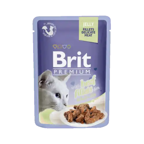 Tylko dziś Brit Premium filety z wo艂owiny w galaretce saszetka 85g - mokra karma dla kot贸w