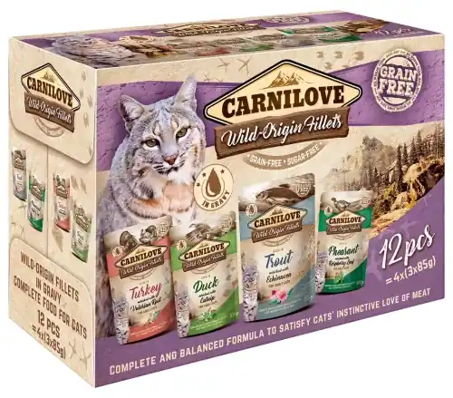 Promocja Carnilove pakiet 12szt x 85g (mix smak贸w w sosie) - mokra karma dla kot贸w
