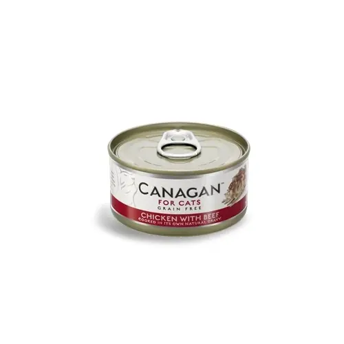Darmowy zwrot Canagan Kurczak z wo艂owin膮 75g - mokra karma dla kot贸w
