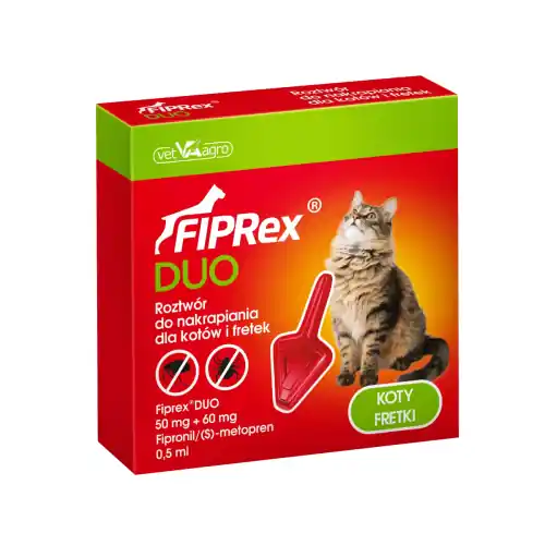 Fiprex DUO krople przeciwko pch艂om i kleszczom dla kot贸w Ostatnie sztuki