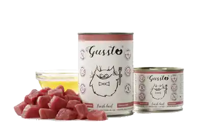 Tani Gussto 艣wie偶a wo艂owina puszka 200/400g - mokra karma dla kot贸w