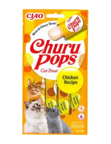 Ograniczona ilość Inaba Churu Cat POPS kurczak 4x15g - przysmak dla kota w kremowej galaretce