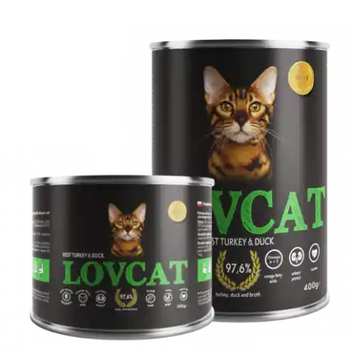 Szybka wysyłka LOVCAT Best Turkey & Duck (indyk z kaczk膮) 200g/400g - mokra karma dla kot贸w