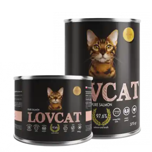 Obniżka ceny LOVCAT Pure Salmon (艂oso艣) 190g/375g - mokra karma dla kot贸w