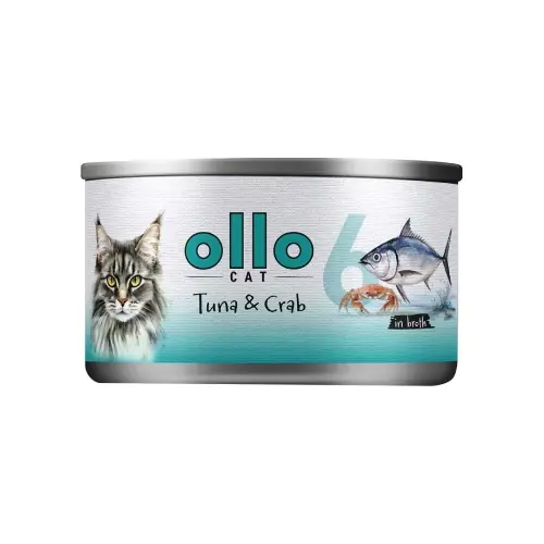 Dodaj do koszyka Ollo nr 6 - Tu艅czyk Krab - mokra karma w sosie dla kota 70g