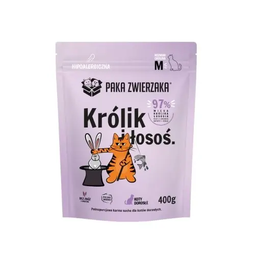 Wybór klientów Paka Zwierzaka Kr贸lik 艁oso艣 M 400g/1,6kg - sucha karma dla kot贸w doros艂ych