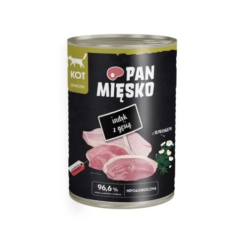 Kup teraz Pan Mi臋sko Indyk G臋艣 200g/400g - mokra karma dla kot贸w