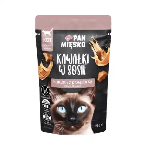 Hit sprzedaży Pan Mi臋sko w sosie Kurczak z Przepi贸rk膮 85g - mokra karma dla kot贸w