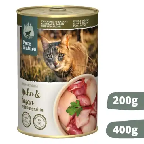 Pure Nature Cat kurczak ba偶ant puszka 200g/400g - mokra karma dla kot贸w Promocja