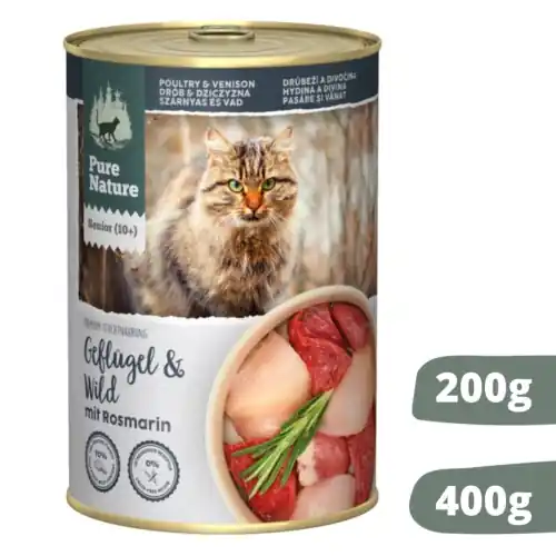 Obniżka ceny Pure Nature Cat Senior dr贸b dziczyzna puszka 200g/400g - mokra karma dla kot贸w senior贸w