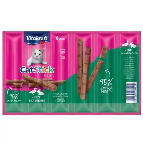 Oferta limitowana Vitakraft Cat Stick Mini kaczka i kr贸lik 6x6g - przysmaki dla kot贸w