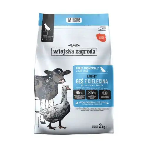 Wiejska Zagroda Light G臋艣 z ciel臋cin膮 2kg - sucha karma dla psa Hit sprzedaży
